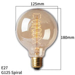 ampoule led filament rétro vintage globe transparent spirale dorée culotte e27 salon