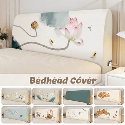 Housse de tête de lit élastique universelle en tissu satiné pour décoration de chambre