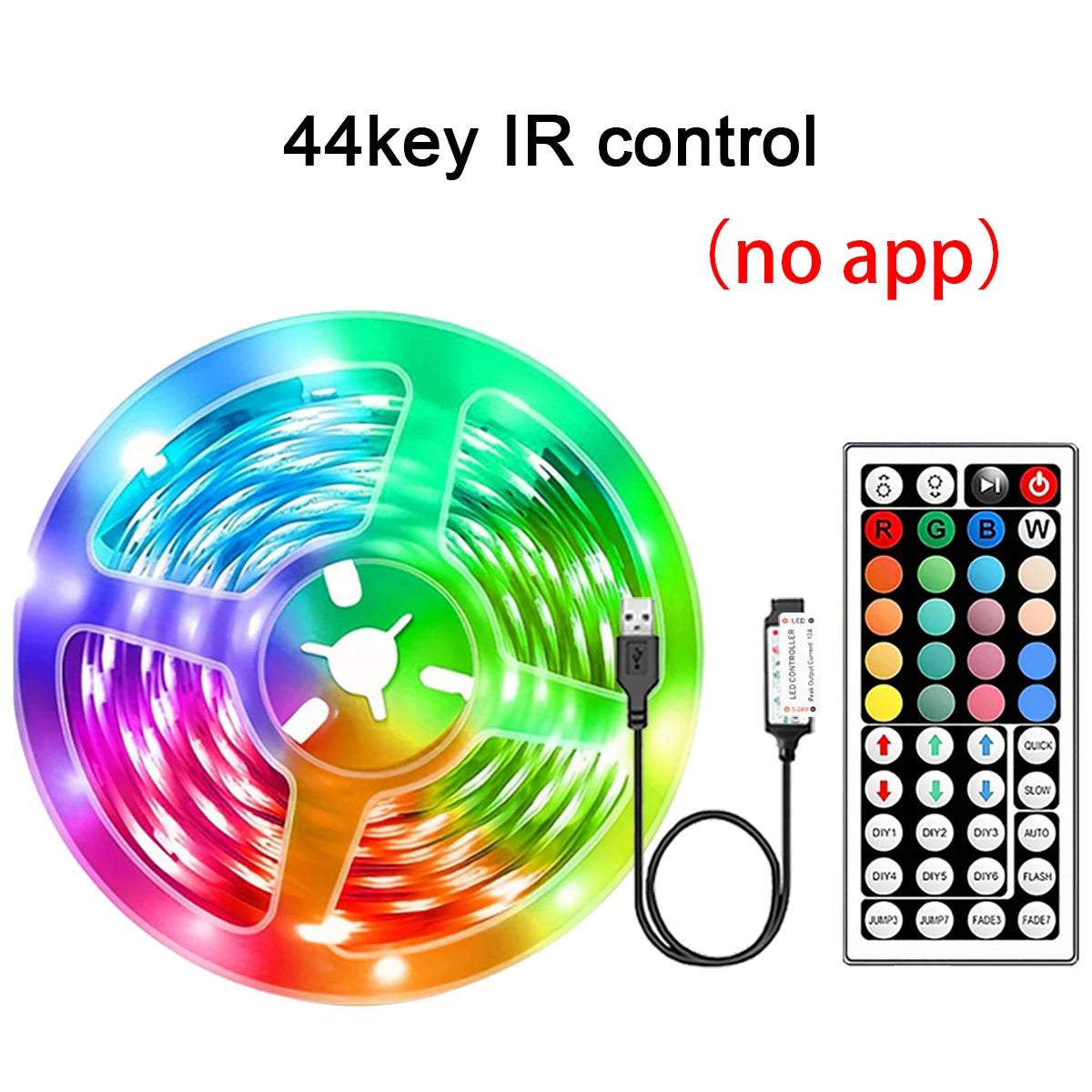 ruban led multicolore flexible moderne adhésif télécommande chargeur usb