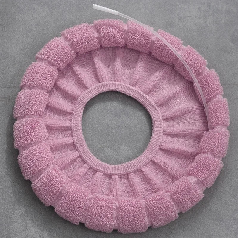 coussins abattants toilettes texturés bleu clair gris beige rose vert menthe opalescents élastiques