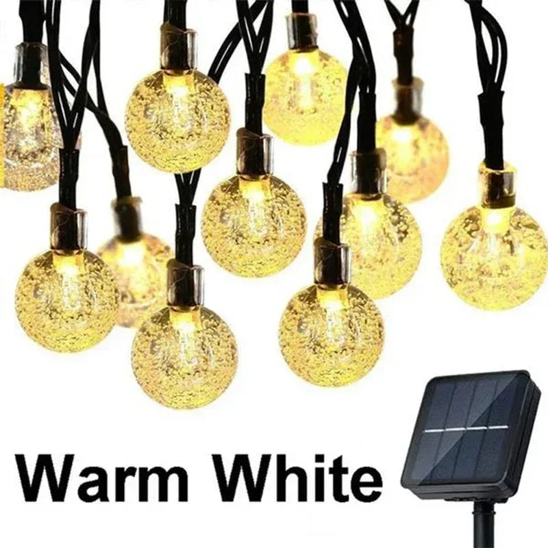 guirlande lumineuse solaire led modes rouge bleu blanc décoratif extérieur festive