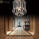 lampe suspendue cristal modernes élégantes transparentes argentées éclairage cuisine montée surface toucher interrupteur led
