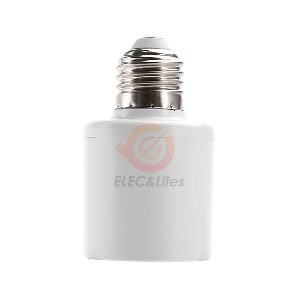 support lampe e27 base ab abs télécommande contrôle distant interrupteur rf blanc métal argenté