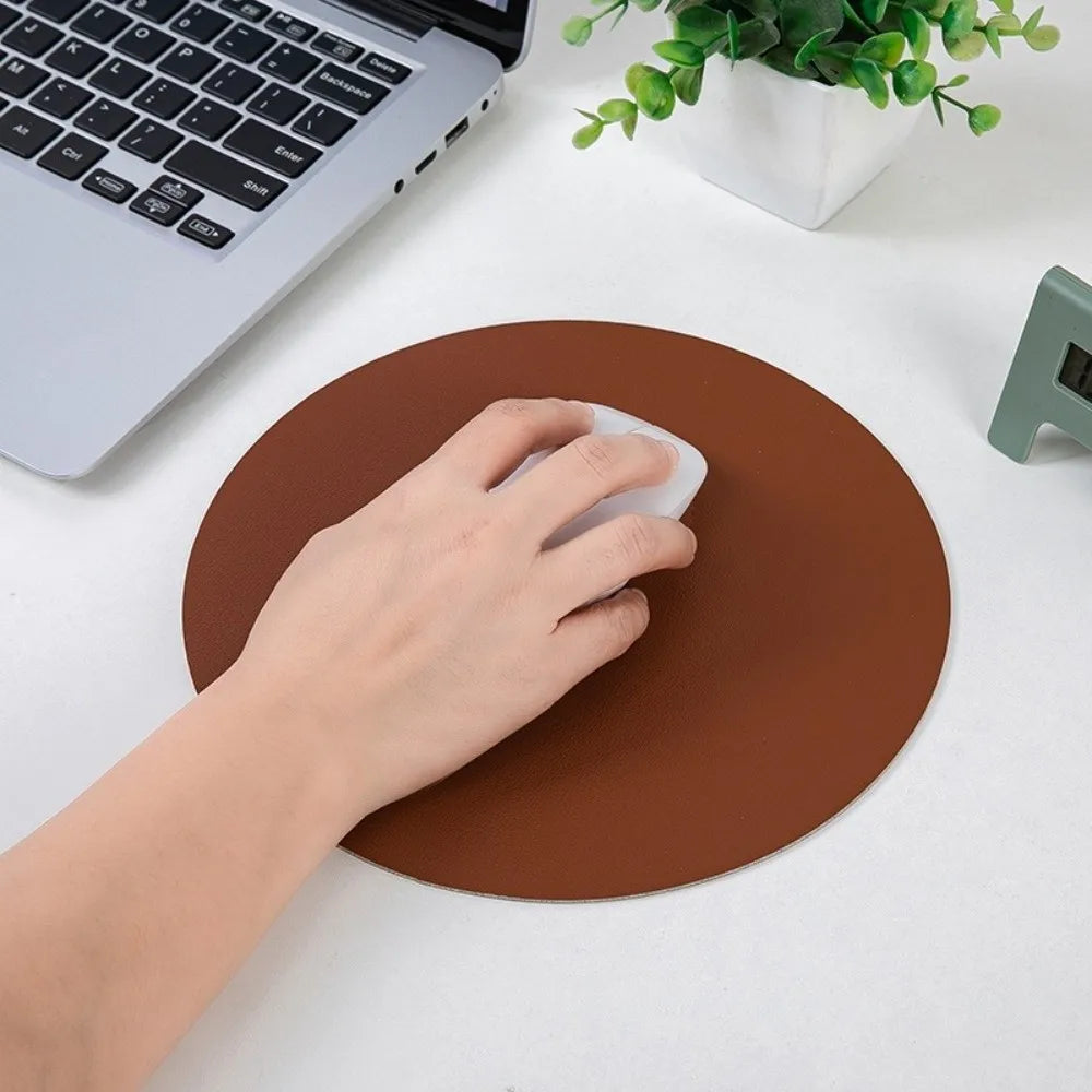 tapis souris cuir double face nappa marron noir gris rose vert rouge classique imperméable