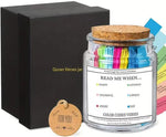 décoration religieuse bocal versets papier couleur boîte noire étiquette bois affirmations spirituelles ramadan İslamistiqueChrétienne
