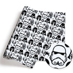 papier cadeau star wars motif stormtrooper darth vader r2d2 noir rouge gris or