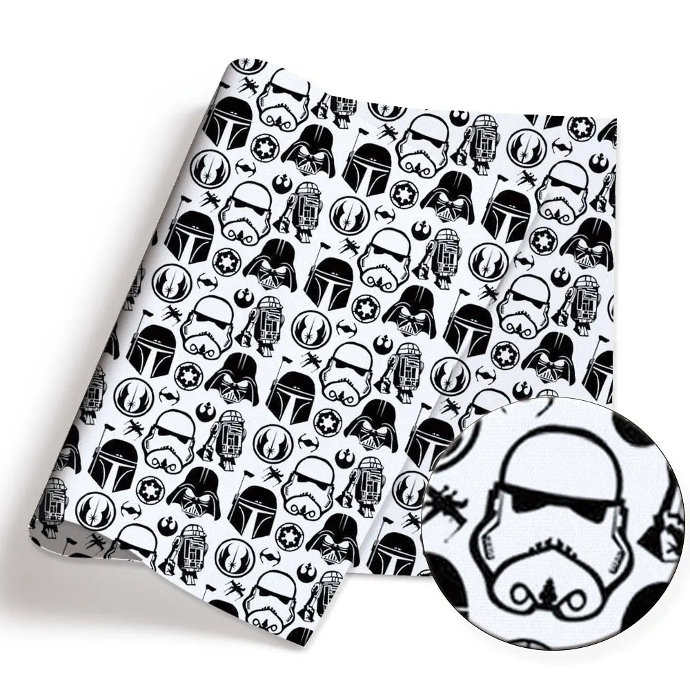 papier cadeau star wars motif stormtrooper darth vader r2d2 noir rouge gris or