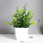 plantes artificielles vertes moderne feuilles uniformes pot blanc intérieur extérieur décoration chambre jardin exposé