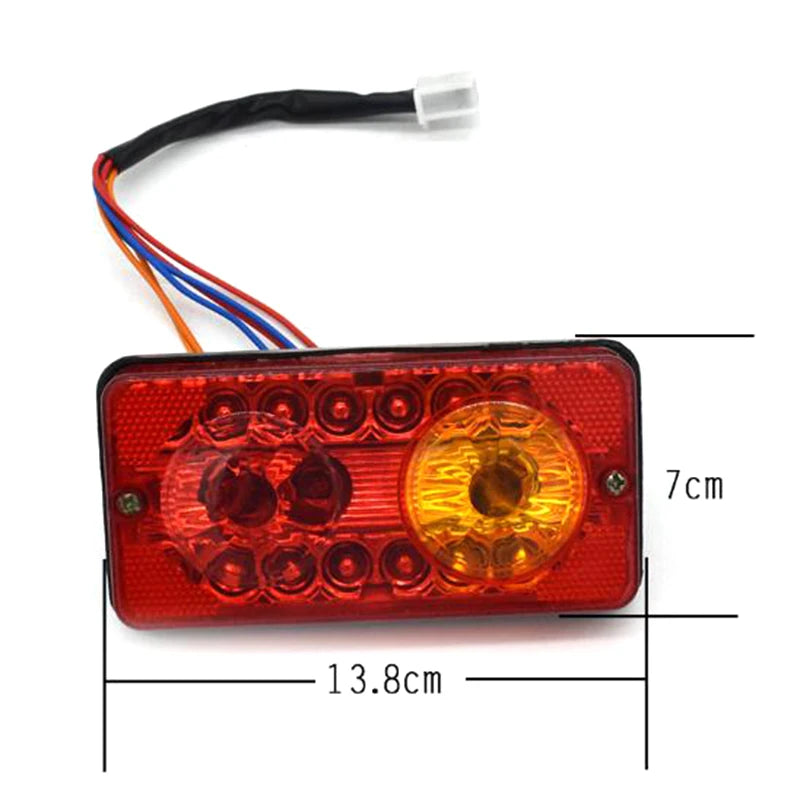 feu arrière led rouge jaune transparent moderne câbles multicolores tricycle électrique 12v dc