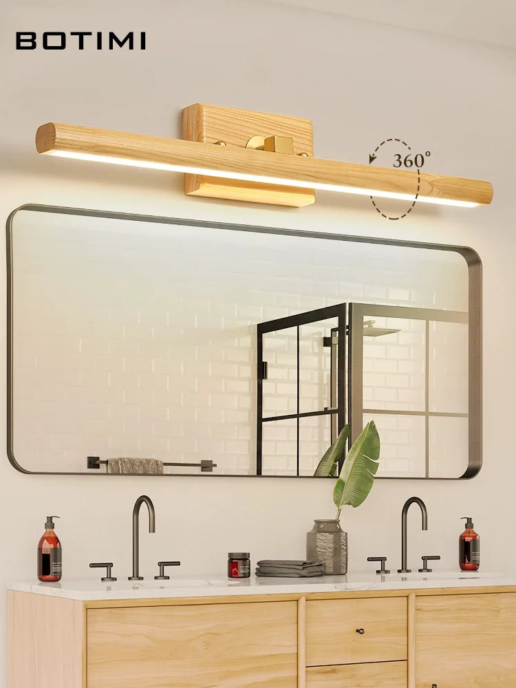 lampe murale moderne miroir bois texturé or chambre entrée minimaliste éclairage quotidien