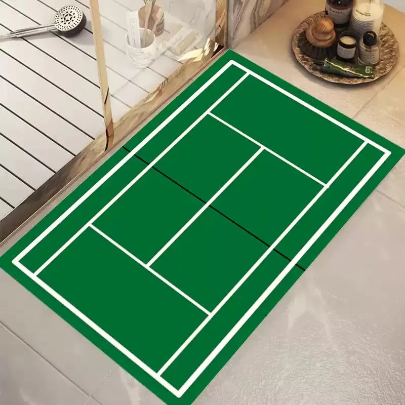tapis sol moderne tennis court bleu vert anti dérapant polyester durable extérieur entrée chambre