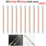 connecteur led broches transparent clips ruban led universel rgb 10mm 12v cecerohsul