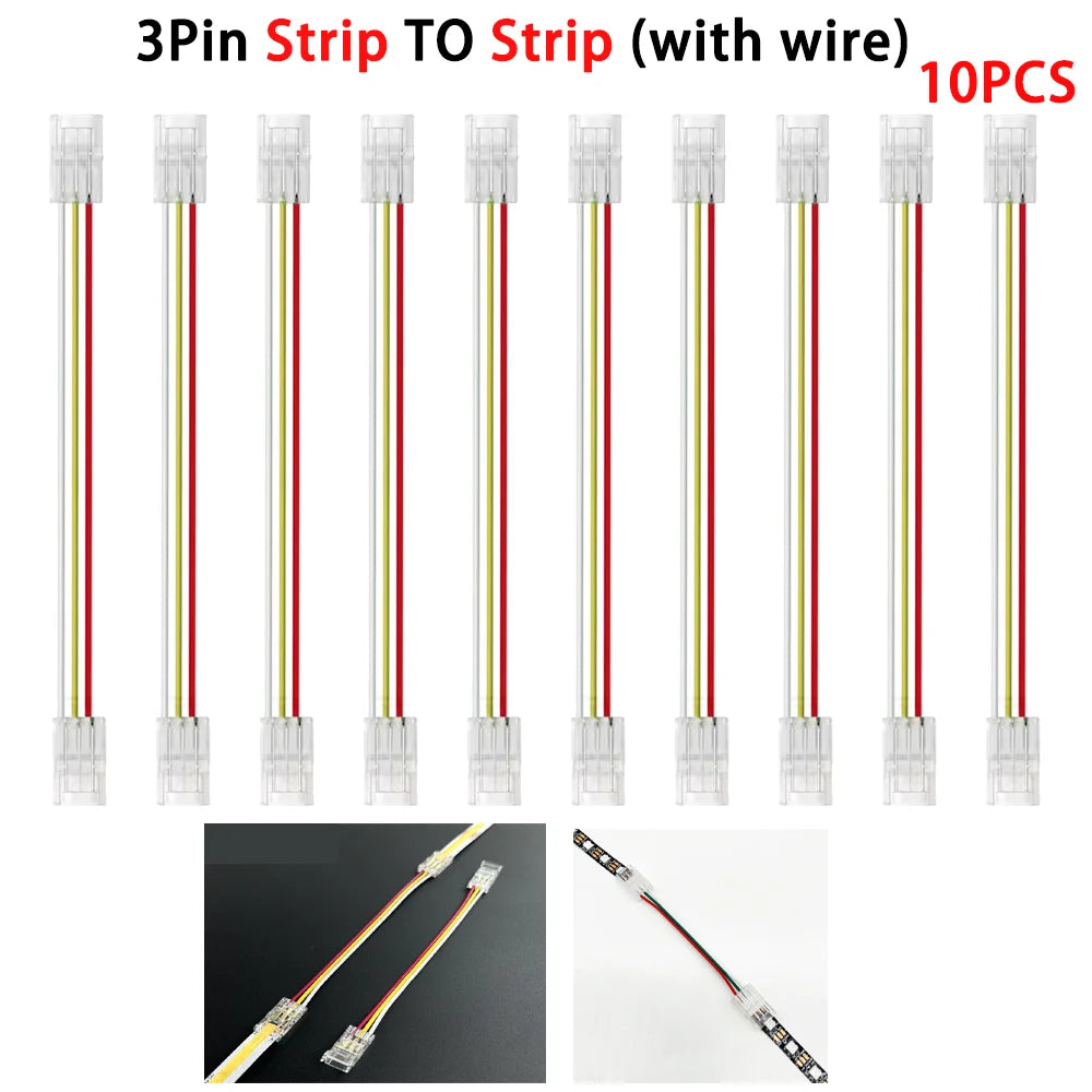 connecteur led broches transparent clips ruban led universel rgb 10mm 12v cecerohsul