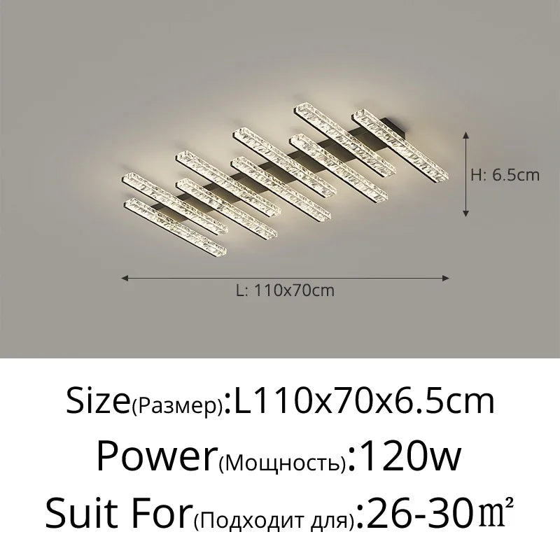 plafonnier moderne led blanc doré noir cristaux contemporain fixations invisibles