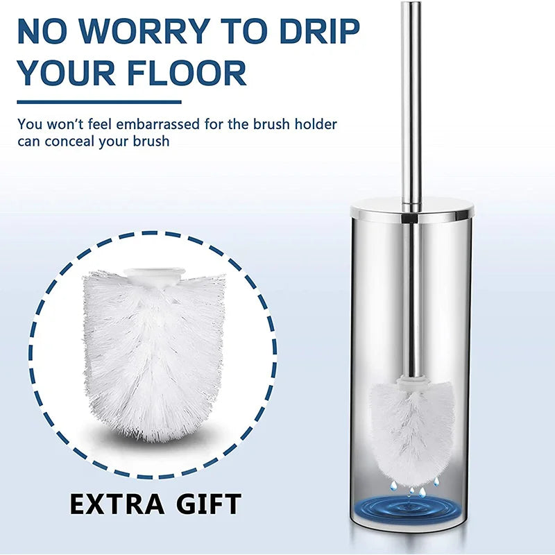 brosse wc inox fixe mur sol moderne chrome blanc or brushed gold