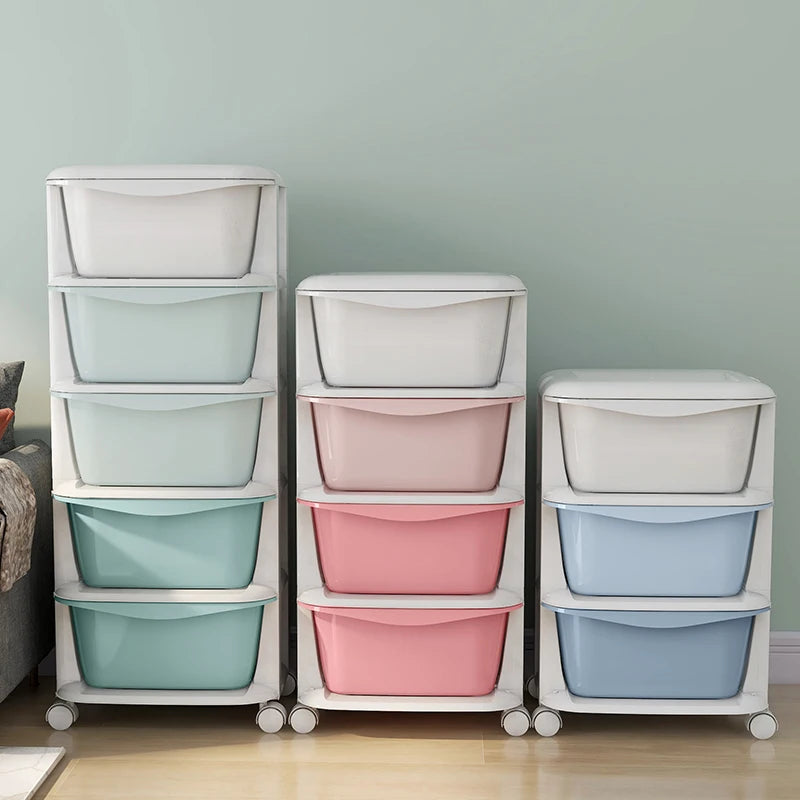 boîtes rangement empilables étages étages étages étages couleur bleue rose verte moderne roulettes transparentes