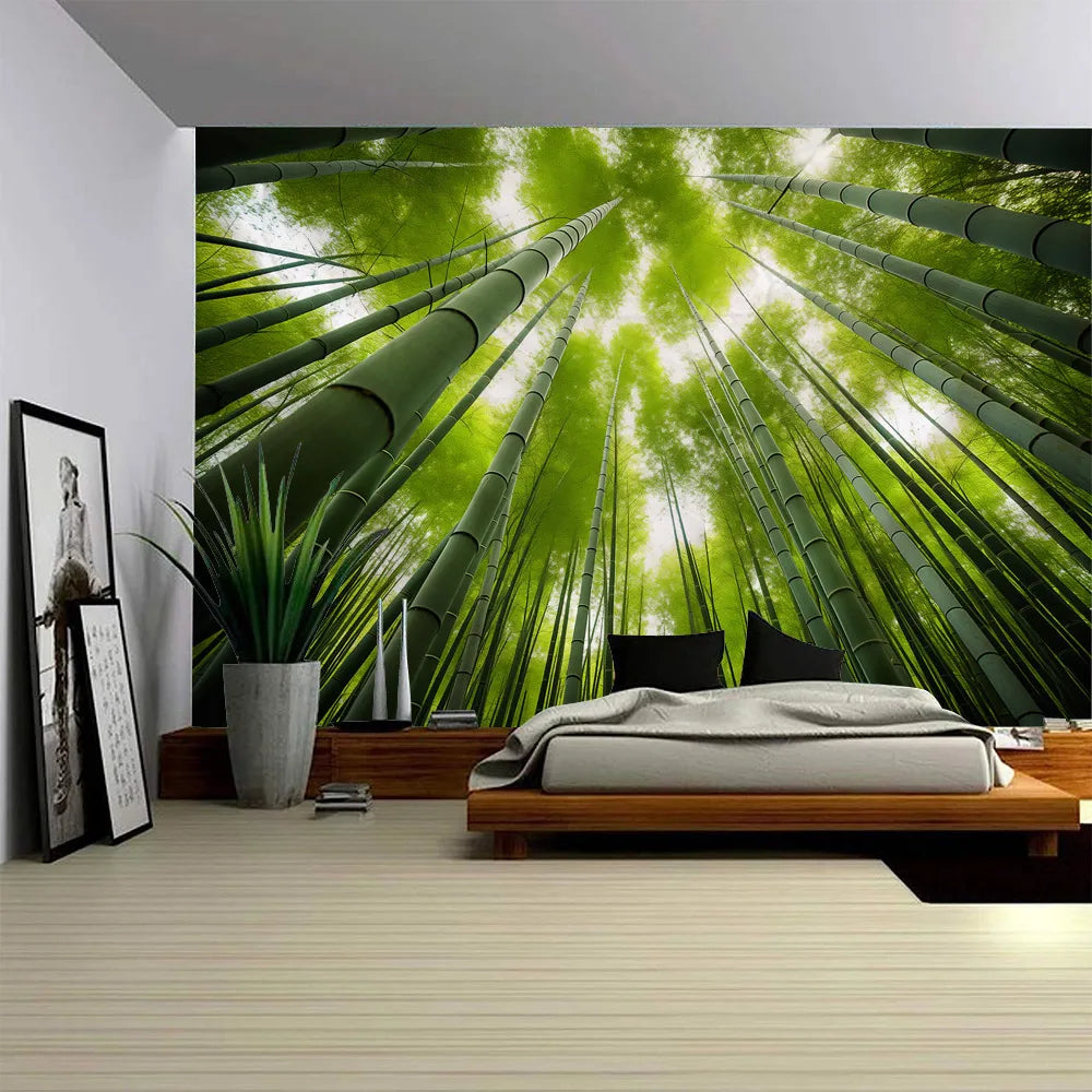 Tapisserie murale bambou marron