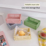 paniers pliables rangement plastique respectueux environnement couleur vert rose moderne pratique opacité