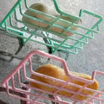 bac savon moderne adhésif bleu clair rose pâle grille tailles opaques salle bain douche
