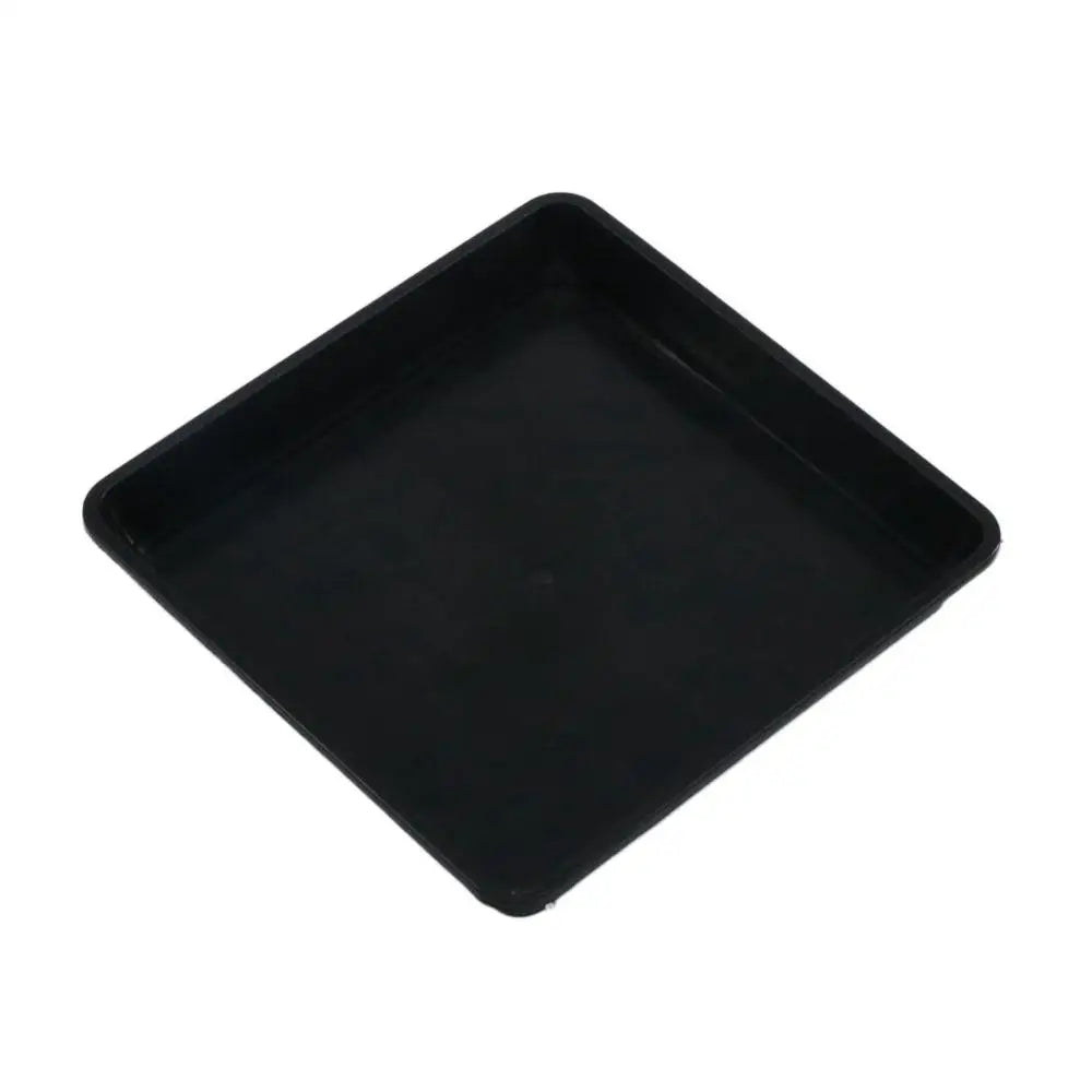 plateau carré récupération eau plastique noir moderne 12x12cm 15x15cm 18x18cm 22x22cm 25x25cm
