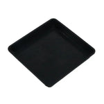 plateau carré récupération eau plastique noir moderne 12x12cm 15x15cm 18x18cm 22x22cm 25x25cm