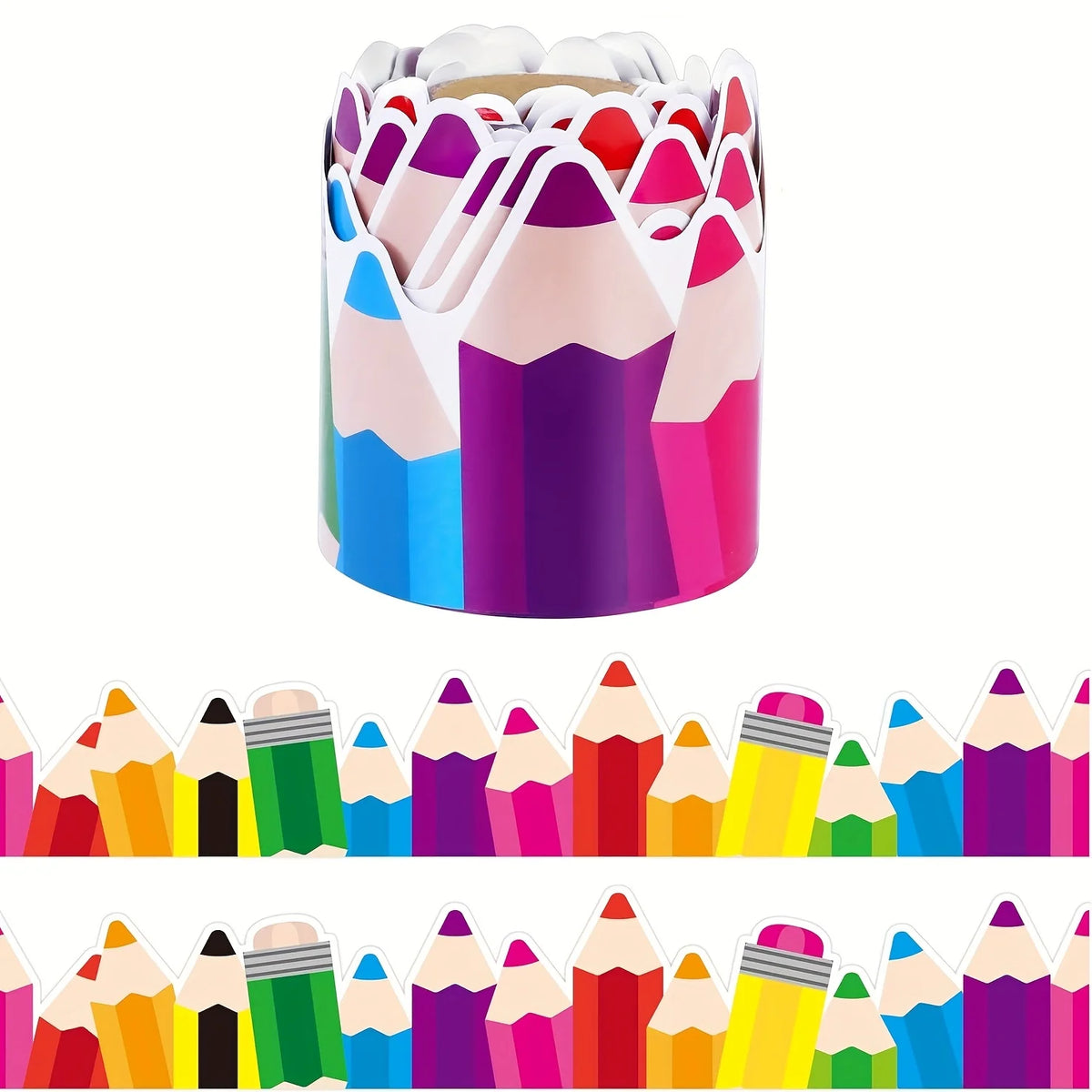 ruban autocollant multicolore crayons colorés moderne décoratif fête remise diplômes