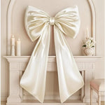 décoration festivaire noeud papillon rose satin brillant adhésif rubans flottants anniversaire mariage noël festive