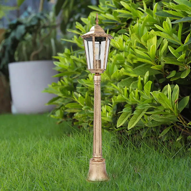 lampe jardin led noir doré transparent ip65 extérieure classique vintage métal