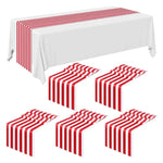 chemin table rayé rouge blanc décoration festive mariage party voile polyester élégant tables événement