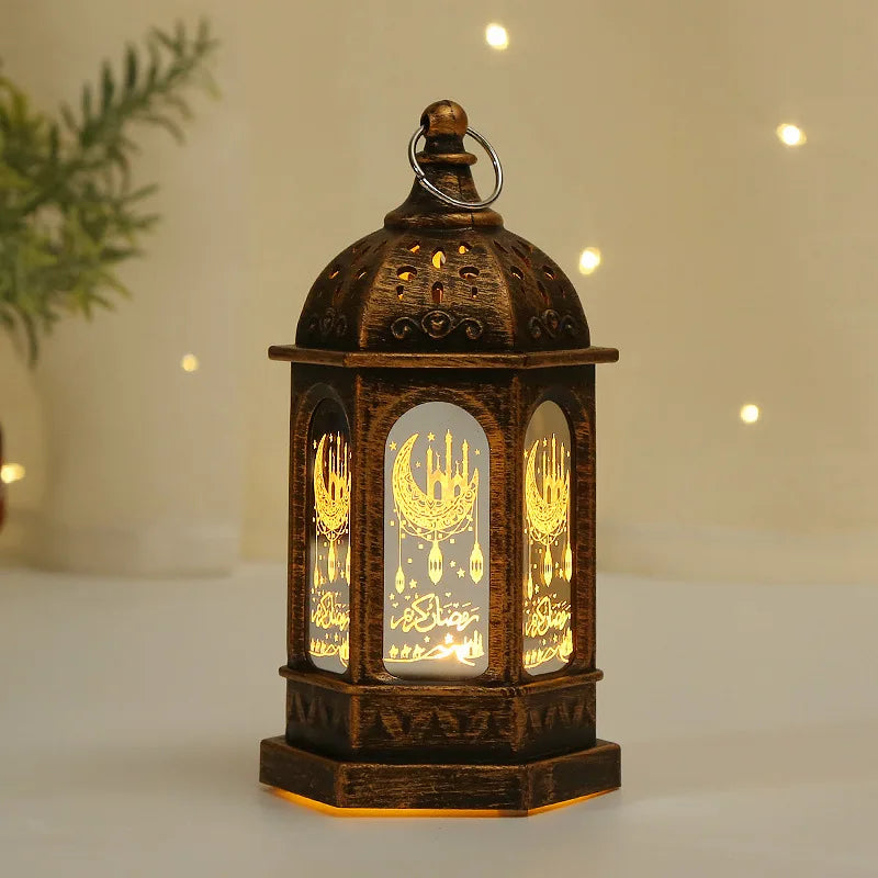décorations ramadan lanternes or rouge noir blanches arabesques traditionnelles led vacances İslamiques