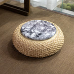 coussin sol rustique tissé floral anti décubitus coton paille meditation relaxation salon