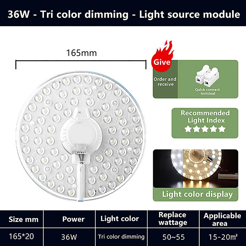 plaque led ronde diodes câble blanc moderne lumineuse 12w 18w 24w 36w 48w 72w