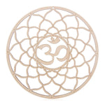 coasters bois clair gravure circulaire fleur vie om lotus minimaliste 14cm 30cm