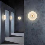 appliques murales modernes led verre rayures horizontales blanc doré élégantes chambre salle manger