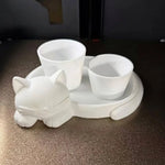 pots fleurs forme chat blanc rose contemporain mignon chat dormant alliage plantes succulentes intérieur