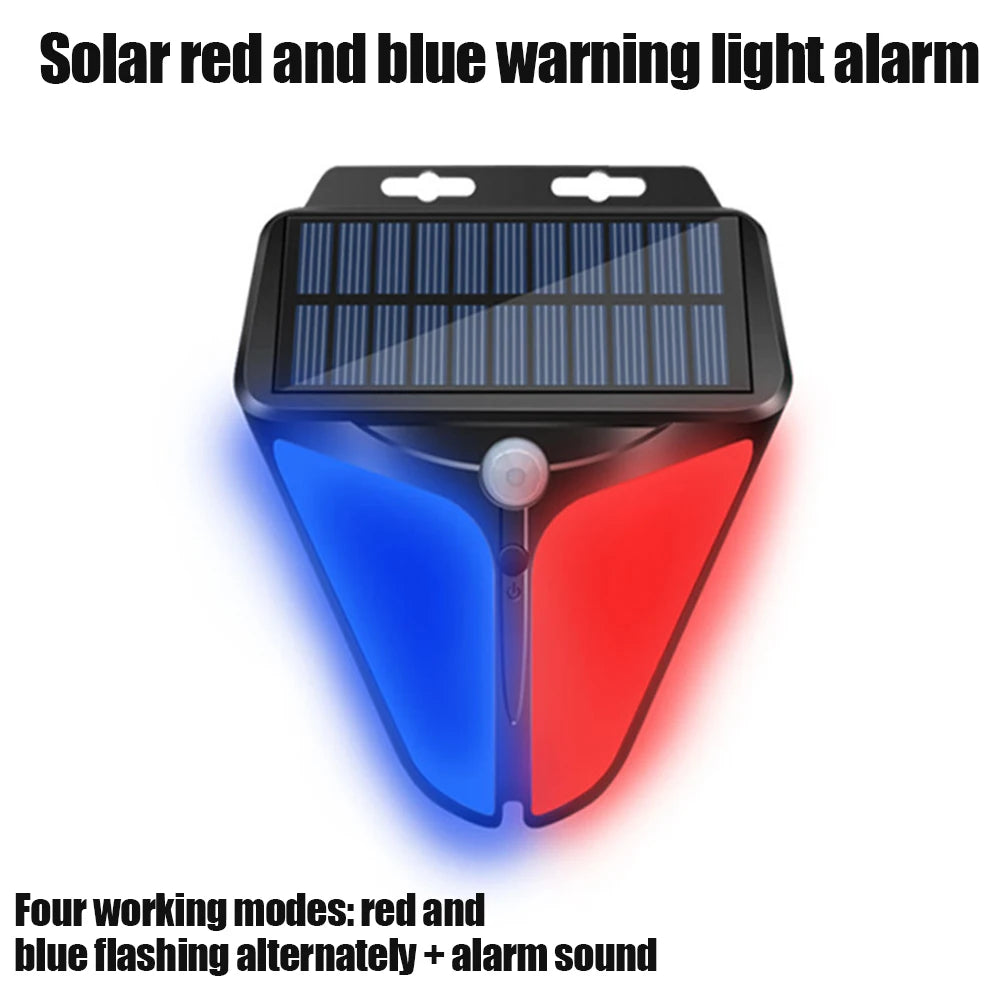 alarme solaire moderne bleu rouge noir ip65 26led détecteur mouvement