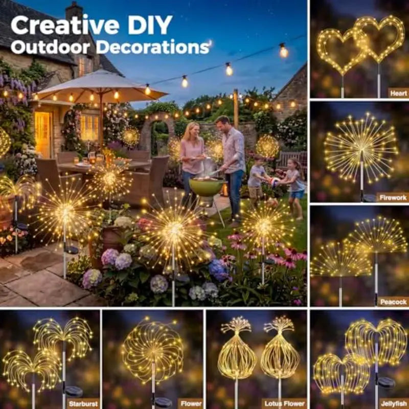 lumière solaire jardin led blanc doré moderne étoile fixée tigeextérieur décoration patio