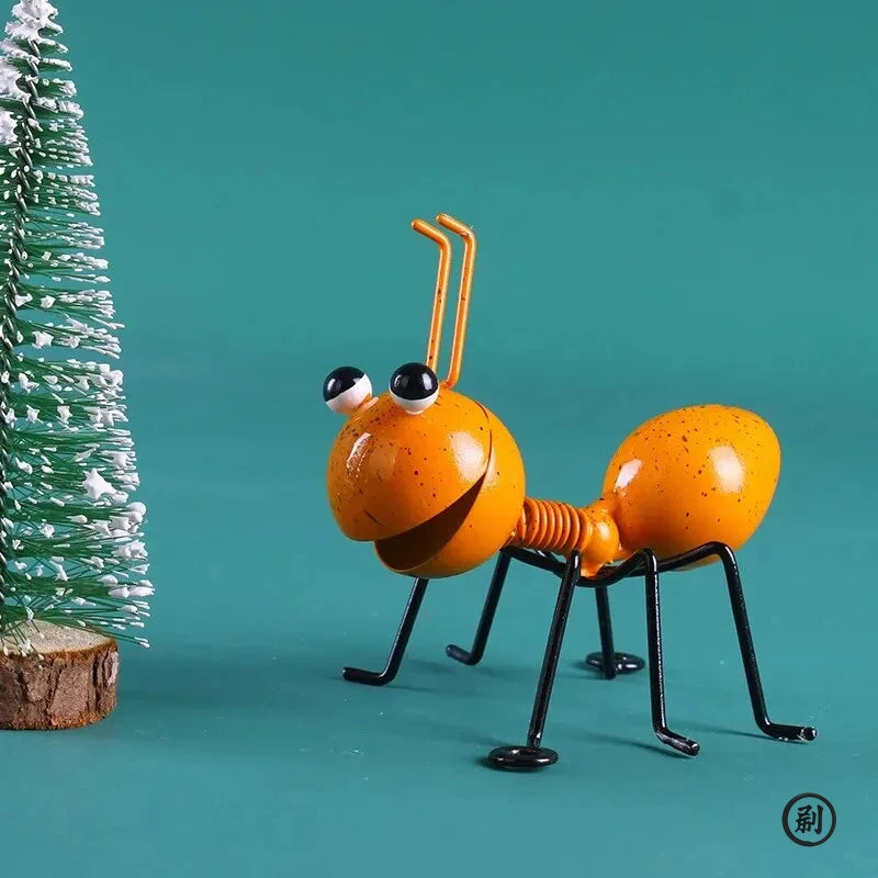 figurines insectes rouge vert bleu orange clips métal brillance artisanal jardin intérieur extérieur