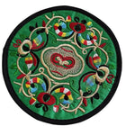 serviettes table traditionnelles broderie florale bleu noir vert rouge jaune rose opaques set table