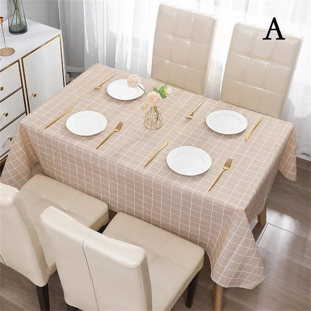 nappe table carreaux beige verte rose moderne minimaliste imperméable anti poussière facile nettoyage intérieur