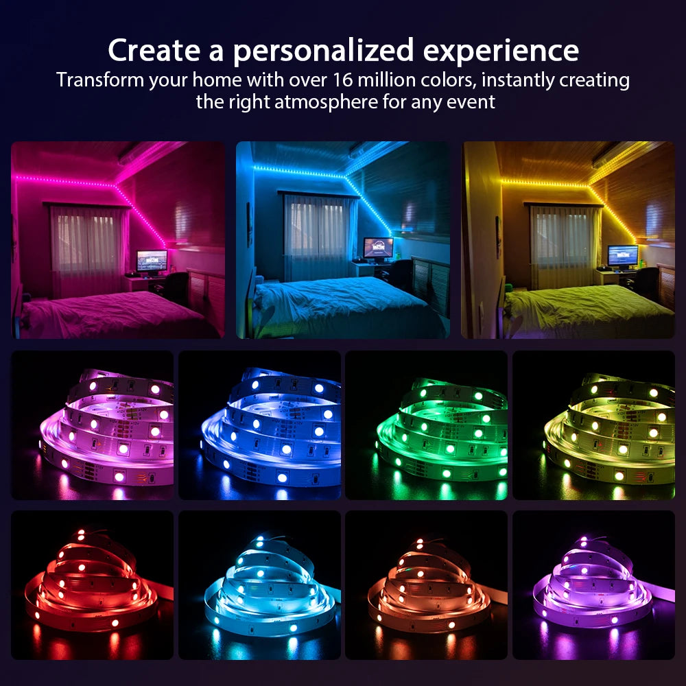ruban led multicolore 16 millions couleurs bluetooth application contrôle moderne