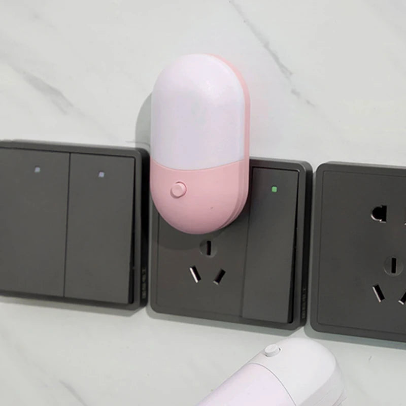 veilleuse led enfichable protection yeux lampe chevet bébé salon blanc moderne tactile prise murale