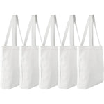 sac main blanc uni sans fermeture éclair poignées détachables toile polyester coton robuste réutilisable