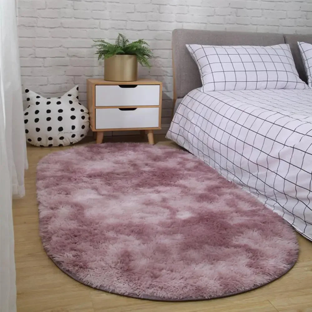 tapis moelleux peluche rose gris beige violet moderne salon chambre antidérapant polyester 40x60cm