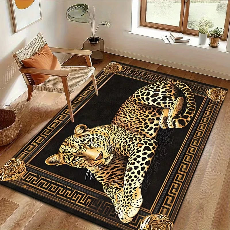 tapis léopard moderne polypropylène polyester salon chambre prière extérieur commercialisation 40x60cm 50x80cm 80x120cm 120x160cm