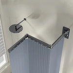 rideau douche pliable gris rayures verticales moderne salle bain clips