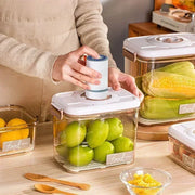 conservation sous vide aliments boîte grande capacité pompe manuelle aliments variés couverts bois moderne