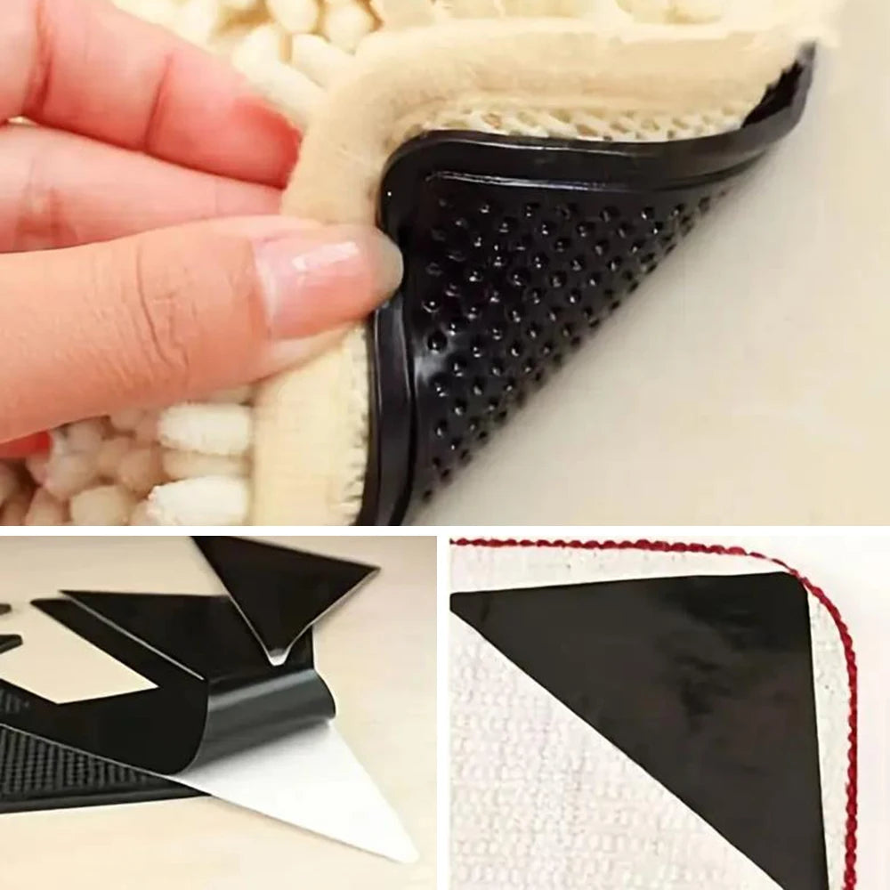 protège meubles moderne adhésif perforé noir anti dérapant tapis triangulaire fixations incluses pack pièces