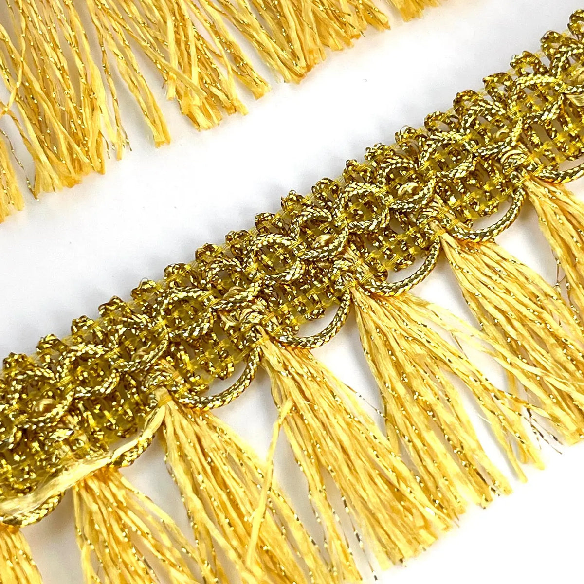 ruban franges dorées 4cm 45mm 65mm polyester textile maison rideau décoratif classique élégant