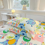 taies d'oreiller fleurées ensemble literie classique oreiller drap plat ours rose doux